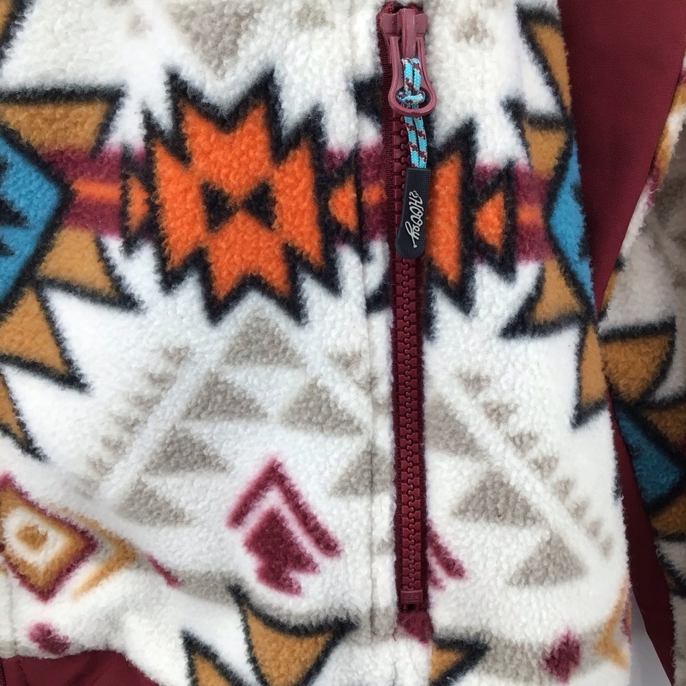Hooey Youth Burgundy Aztec Pattern Fleece Jacket - Picture 5 of 13